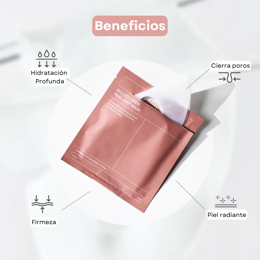 Mascarilla facial de Bio Colágeno (4 unidades)
